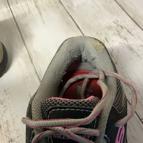 Skechers Women’s Gray Pink Steel Toe Memory Foam Work Sneakers size 8 - Picture 8 of 12